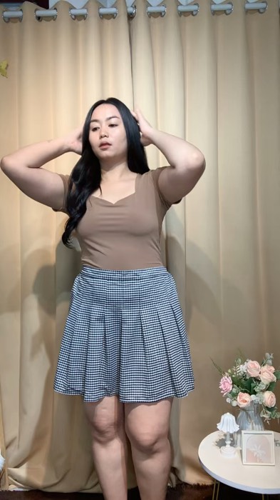 Rok skort gini siapa bilng bb gemoy gak bisa pakai? Ini size jumbo ada loh