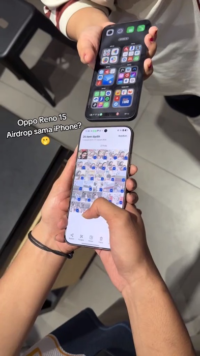O+ Connect Oppo Reno 15 Android pertma yang bisa tukar file dengan Apple/iPhone🔥 #ColorOS #Ophone #OPPOReno15Series