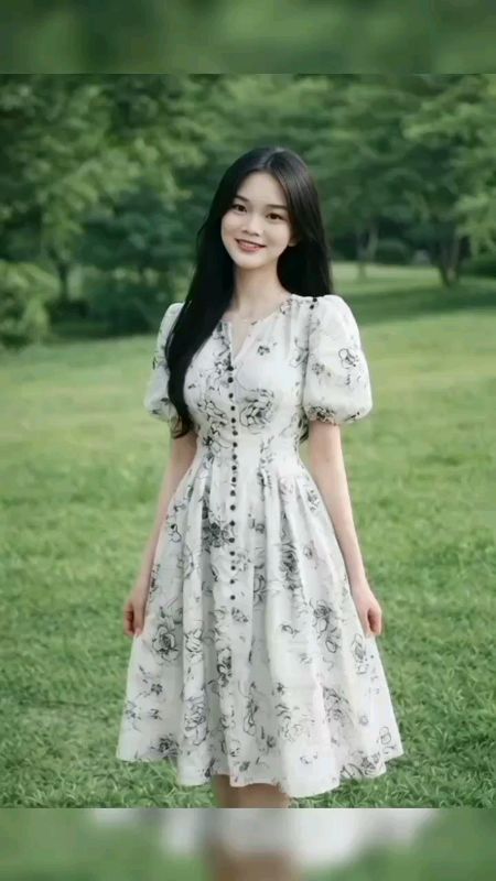 Dress lengan balon motif bunga #RacunShopeeOutfit #Haulshopeefashion #dresscantik #ShopeeVideoCreator #RacunShopeeCheck #RacunShopeeOOTD #Dresskorea