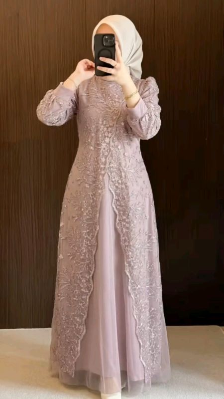 gamis brukat muslim karina dress mix tile