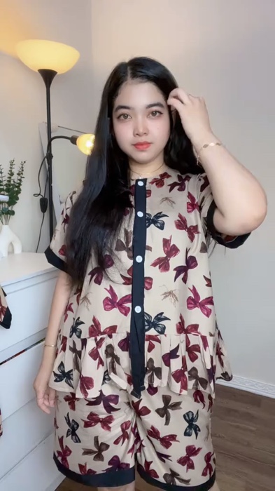 Setelan Wanita Rayon Adem Jatuh hotpan celana pendek motif PITA#setelanwanita #bajutidurwanita #RacunShopee #SpillRacunShopee #SpillBawaBerkah