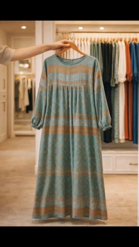 Gamis Rayon Etnik, Long Dress Jumbo Bahan Rayon  Tebal#gamis #gamiskekinian #atasanwanita #fyp