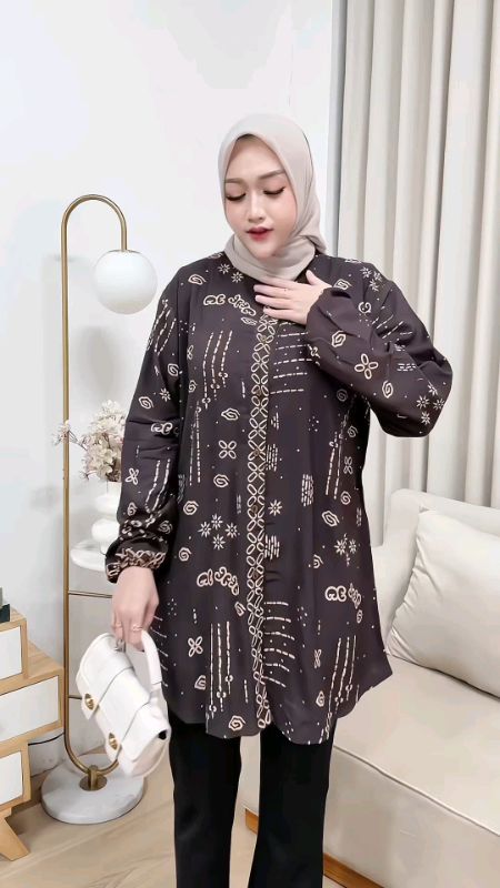 Tunik rayon premium adem#kemejawanita #tunik #atasanbatik #atasankekinian #blousewanita #fypシ #fyp #kemejaoversize #fashionmuslim #tunikkekinian