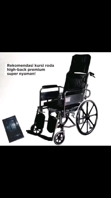 Orang tua sering pegal atau repot saat mau ke kamar mandi? Kursi roda high-back multifungsi ini solusinya! #kursiroda #kursirodalansia #kursirodalipat