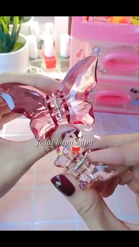 jedai rambut motif kupu-kupu kristal #jedairambut