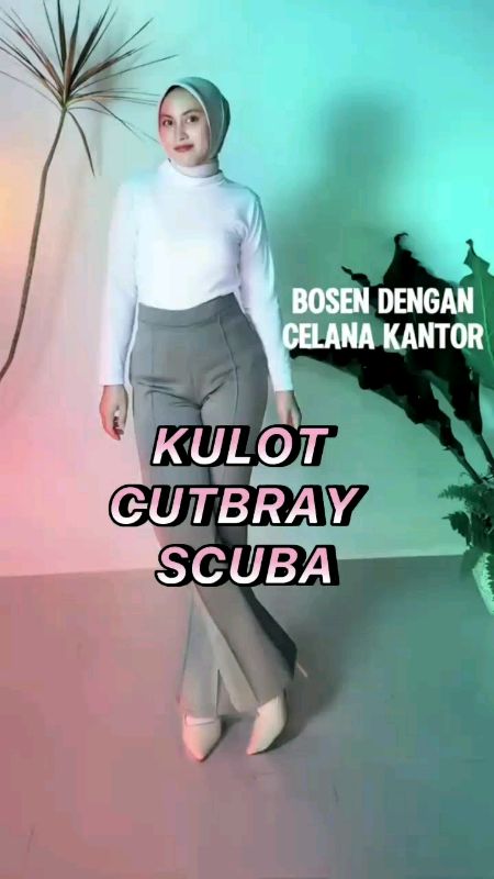 CELANA CUTBRAY SCUBA HIGHWAIST #celanacutbrayscuba #celanacutbrayhighwaist #flarepantscutbrayscuba