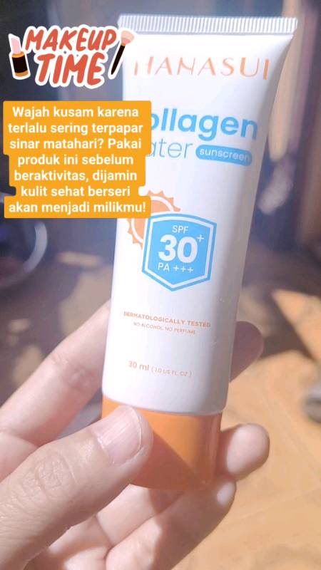 Hanasui Collagen water sunscreen SPF 50, pertama di indonesia mengandung collagen dan 0% alcohol dan parfum #BeautyFest #ShopeeCOD #RacunShopee