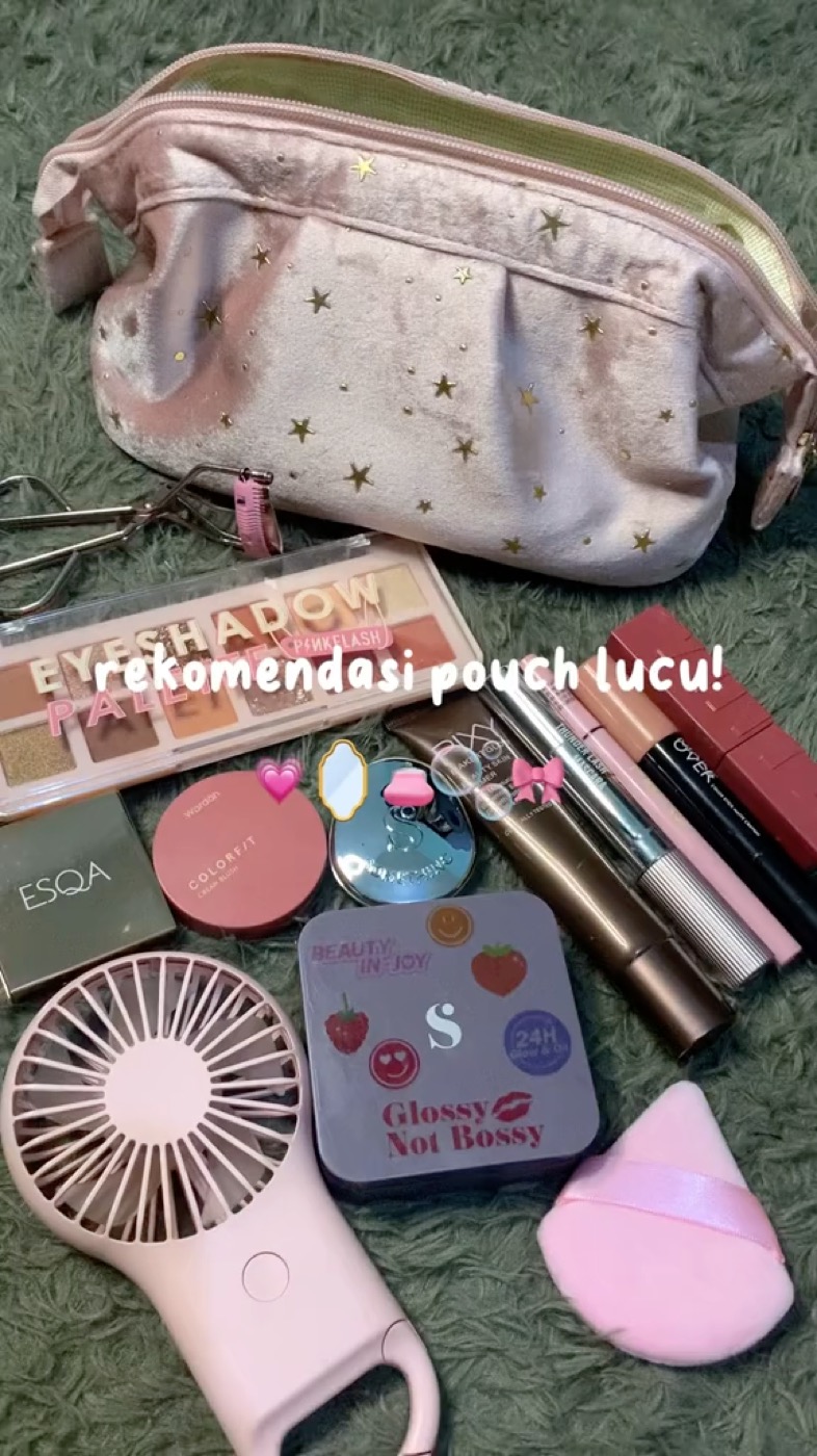 so cute pouch make up nya warna pink🌷🌷#taskosmetik #belisekarang👆 #fyp #dompetwanita