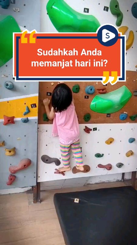 Sudahkah Anda memanjat hari ini?? #panjattebing #climbing #poinpanjatanak #edukasianak #parentingtips #motorikkasaranak