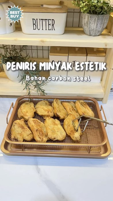 Peniris minyak #RacunShopee #SpillRacunShopee #PromoNonStop #DiskonRacunShopee #penirisminyak #peniris #crispertray #penirisgorengan #goldentick