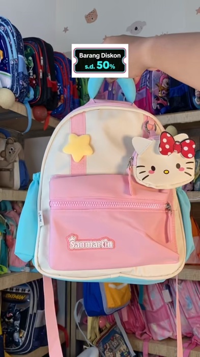 Tas donat hello kitty #tassekolahanak #ransellucu #ranselanak #ranselsekolah #taslucu #tasviral #tassekolah #tasanak