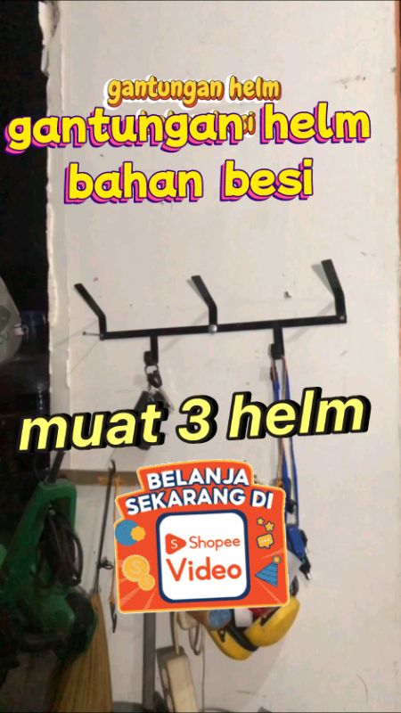 gantungan helm bahan besi . gantungan helm . gantungan helm minimalis