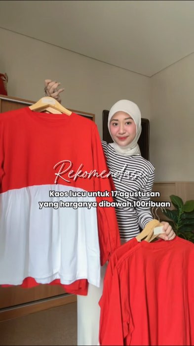 Lomba makan kerupuk makin kece pake kaos lucuuu gini😍🇮🇩
