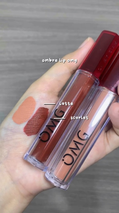 ombre lip terfavorite✨#ombrelips #lipcream #lipcreamomg #lipstikviral #lip #lipcreamombremurah #makeup #makeuptips #RacunShopee #racunshopeee
