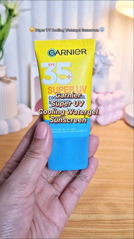 Super UV Cooling Watergel Sunscreen!😍#garnier #garnierindonesia #garniersuperuvcooling #sunscreen  #sunscreenviral #ShopeeBeautyHaul #RacunShopee