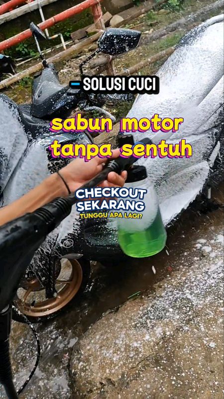 cuci motor tanpa sentuh..bersih mengkilap tanpa capek #sabunviral #sabunmotormobil