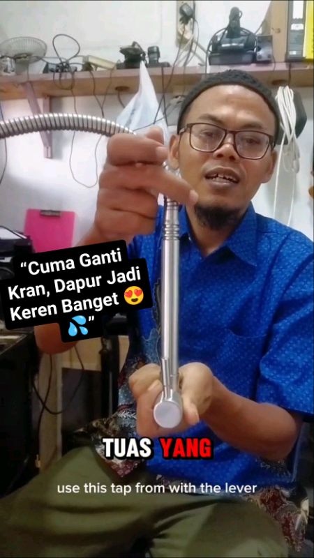 Kran Cuci Piring Flexible Stainless SUS 304 – Nozzle 360° Dua Mode Air Anti Bocor & Anti Karat#KranDapurStainless #KranCuciPiring #KranFlexible #KranS