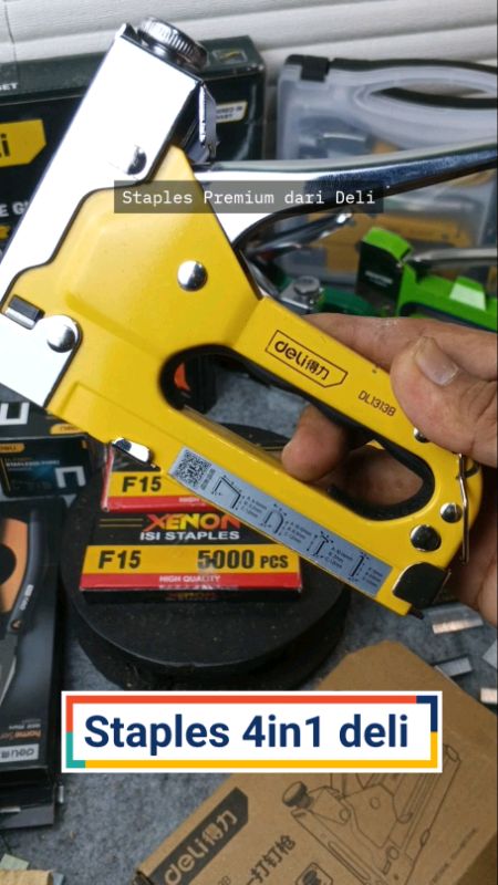 Staples 4in1 premium serbaguna Deli,,bahan baja kuat dan presisi #Staples #Stapler #stapler3in1 #staplestembak #RacunShopee