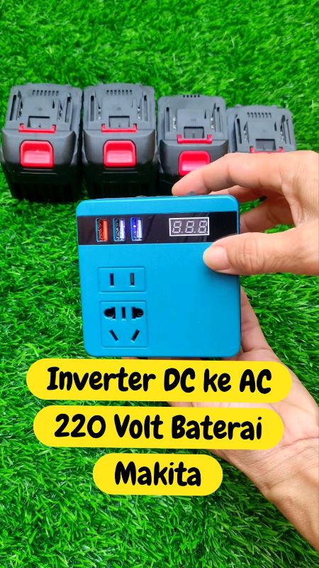 Inverter DC ke AC 220 Volt Baterai Makita #inventer  #inventerbateraimakita  #listrikportabel #powerinverter #inventerdckeac #listrikportable