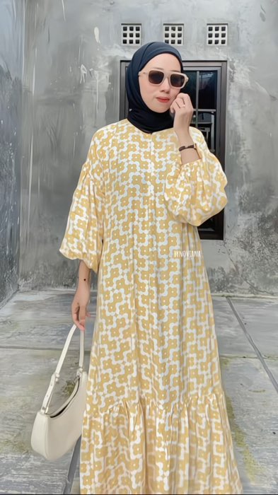 Warna ini seger bgt kakbeb #dress #dresscantik #dresslebaran