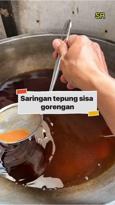 Saringan tepung sisa gorengan #saringanminyak #saringanminyakgoreng #saringantepung #saringanstenlisserbaguna #RacunShopee