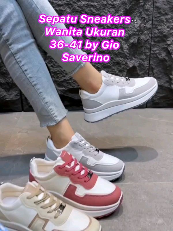 Sepatu Sneakers Wanita Ukuran 36-41 by Gio Saverino#SpillBawaBerkah #ViralDiShopeeVideo #CODinApa #GratisOngkirRP0