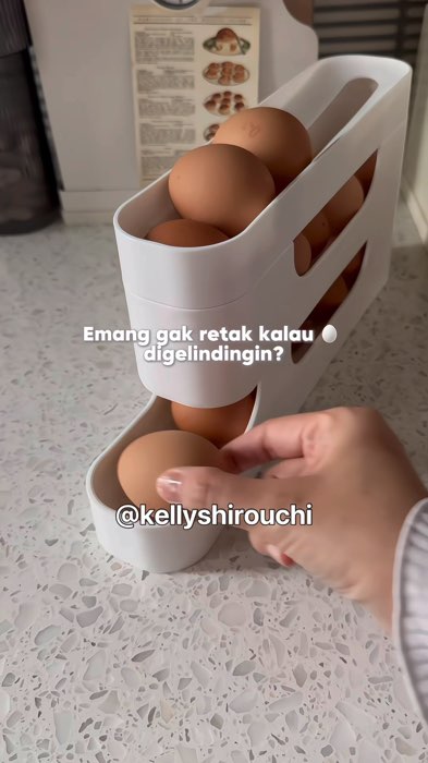 Rak telur gelinding, design slim minimalis