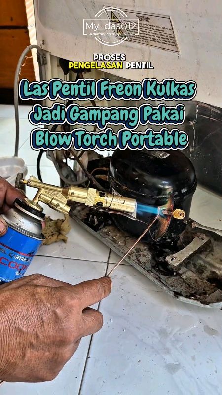 Las Pentil Freon Kulkas Jadi Gampang Pakai Blow Torch Portable 🔥 #RacunShopee #blowtorch #gastorch #alatlas #teknisiac #serviskulkas #pentilkulkas