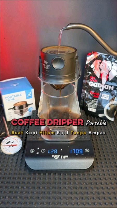 Coffee Dripper V60 Portable #coffeedripper #kopitubruk #KopiTubrukGadjah #kopihitam #v60 #v60coffee #v60dripper #v60portable #v60paperless #kopi