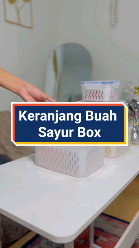 Keranjang Buah Sayur Box Penyimpanan Multifungsi Makanan Snack Bahan Dapur Kulkas Box Container BXH1#keranjangbuah #penyimapanan #dapur #RacunShopee