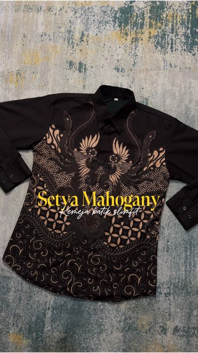 Kemeja batik slimfit pria terbaru warna mahogany#batik #kemjabatik #batikpria #batikslimfit
