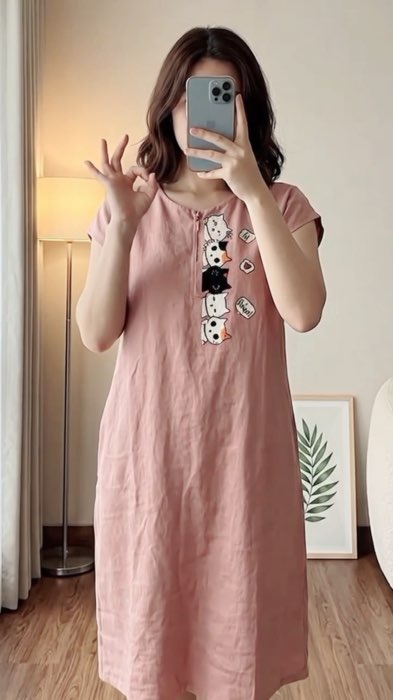 Dress Daster Motif Cat Lovers Terlaris Midi B...