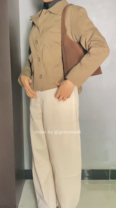 Outer Eleanor HULM warna Mocha size M. Model minimalis dengan saku kanan kiri. #outerhulm #outerwanita #ootd