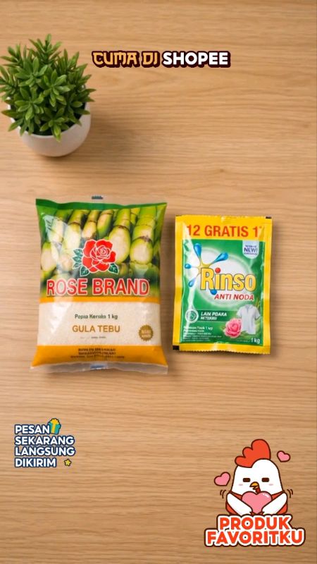 Sini Bunda Beli Gula Dapet Rinso Cair kapan lagi buruan di borong #gulapasir #trendingshopee #rumahtangga #sembakomurah
