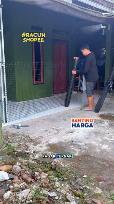 Jaring plastik HDPE jaring anti karat buat pagar tanaman, kandang ternak atau pagar rumah seperti ini #jaringhdpe #jaringpagar #pagarplastik