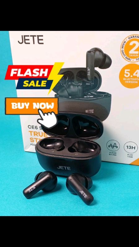 TWS JETE CE6, suara jernih & nyaman dipakai. cocok buat musik, nonton, dan gaming #jetece6 #twsjete #shopeeaffiliate #earphonebluetooth #RacunShopee