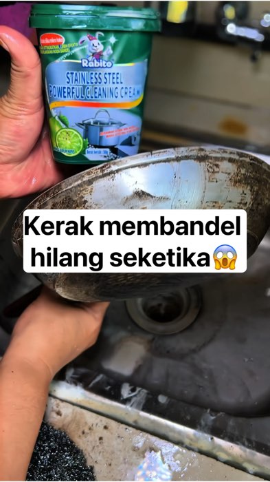 Kerak membandel hilang seketika 😱#rabito #cleaninghack #kerakmembandel