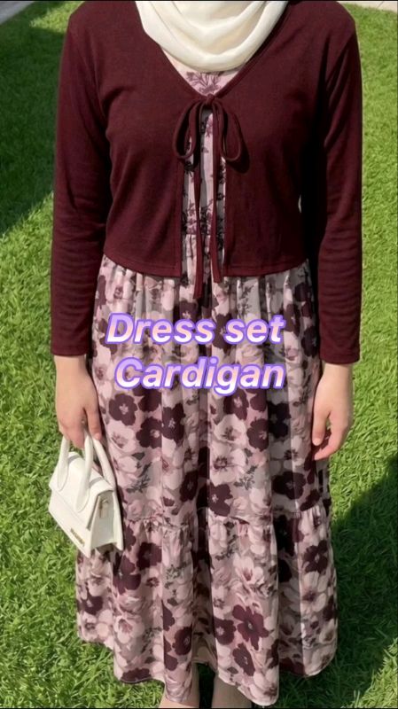 Setelan dress cardigan✨ #setelanwanita #DressCardigan #setcardigan #RacunShopeeCheck #RacunShopeeCantik