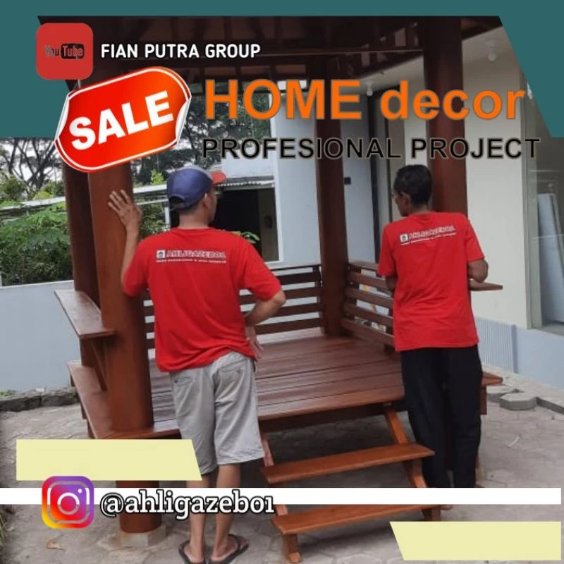 Gazebo kelapa / gazebo 1,5 x2 meter / DP AWAL PEMESANAN / gazebo taman / gasebo / saung gazebo / saung resto / saung / gasebo kayu / gasebo / jual gazebo / pragola