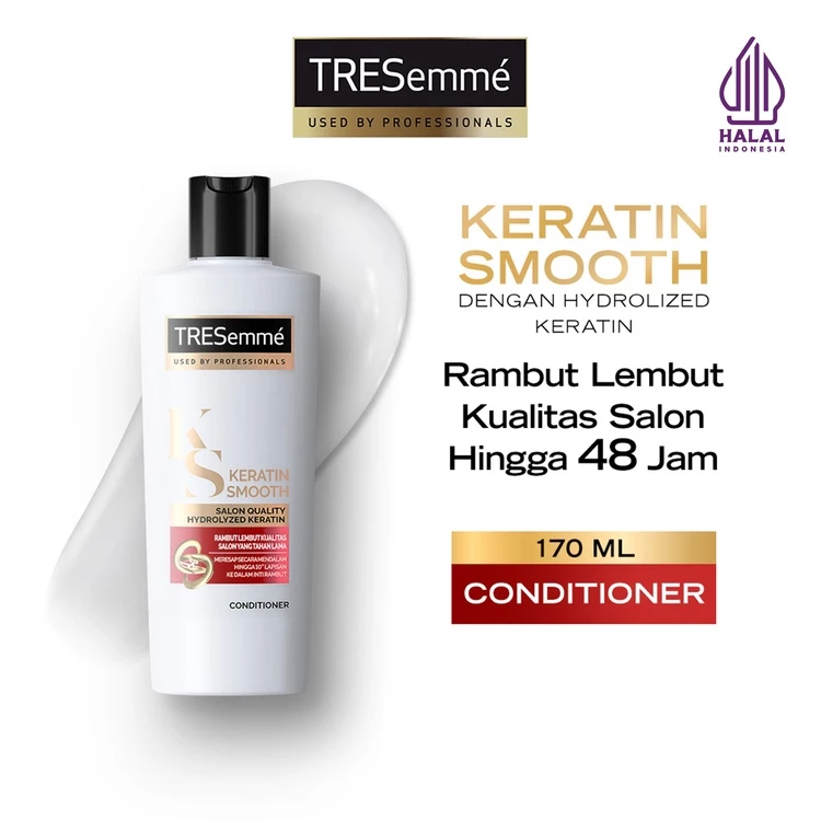 TRESEMME Hair Conditioner Keratin Smooth Rambut Lembut 48 Jam* w Hydrolyzed Keratin 170ML