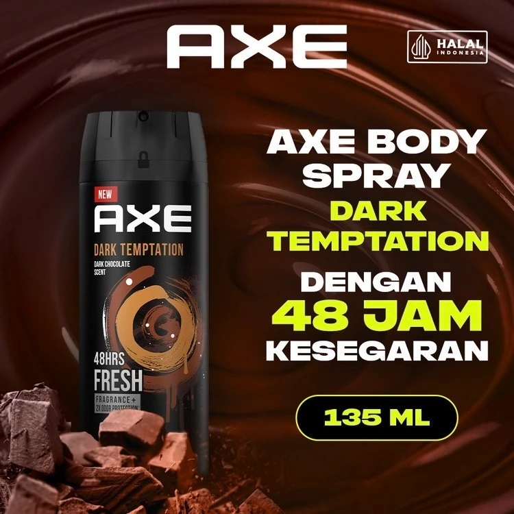 AXE Men Deodorant Body Spray Pria Dark Temptation Parfum Pria 135ml