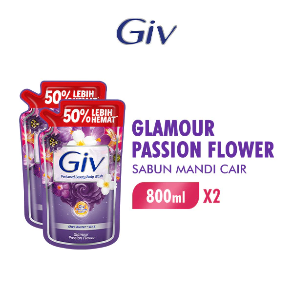 Giv Sabun Mandi Cair Passion Flowers & Sweet Berry 2 x 800 mL