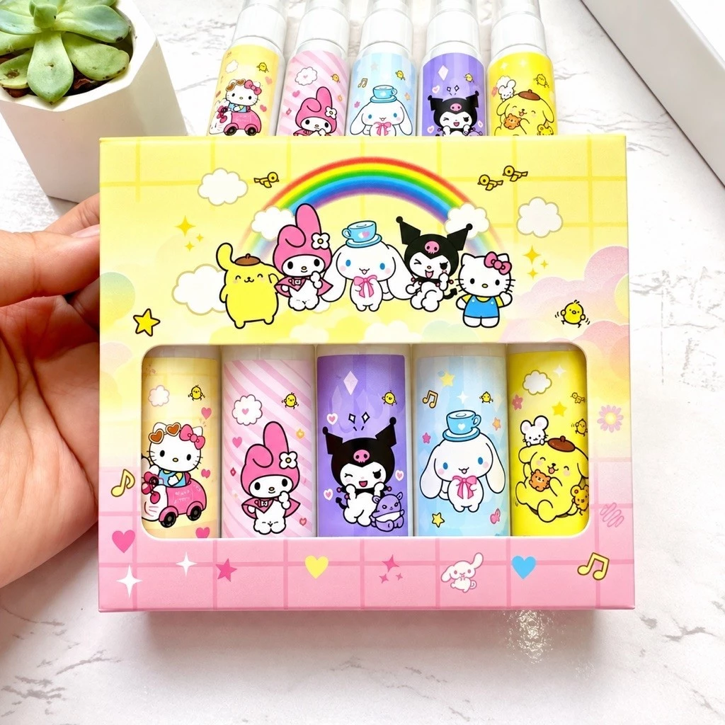 Parfum Anak S4N R1O Dapat 5pcs (1 Box isi 5x30ml) - Kuromi Cinnamoroll My Melody Hello Kitty Pompompurin