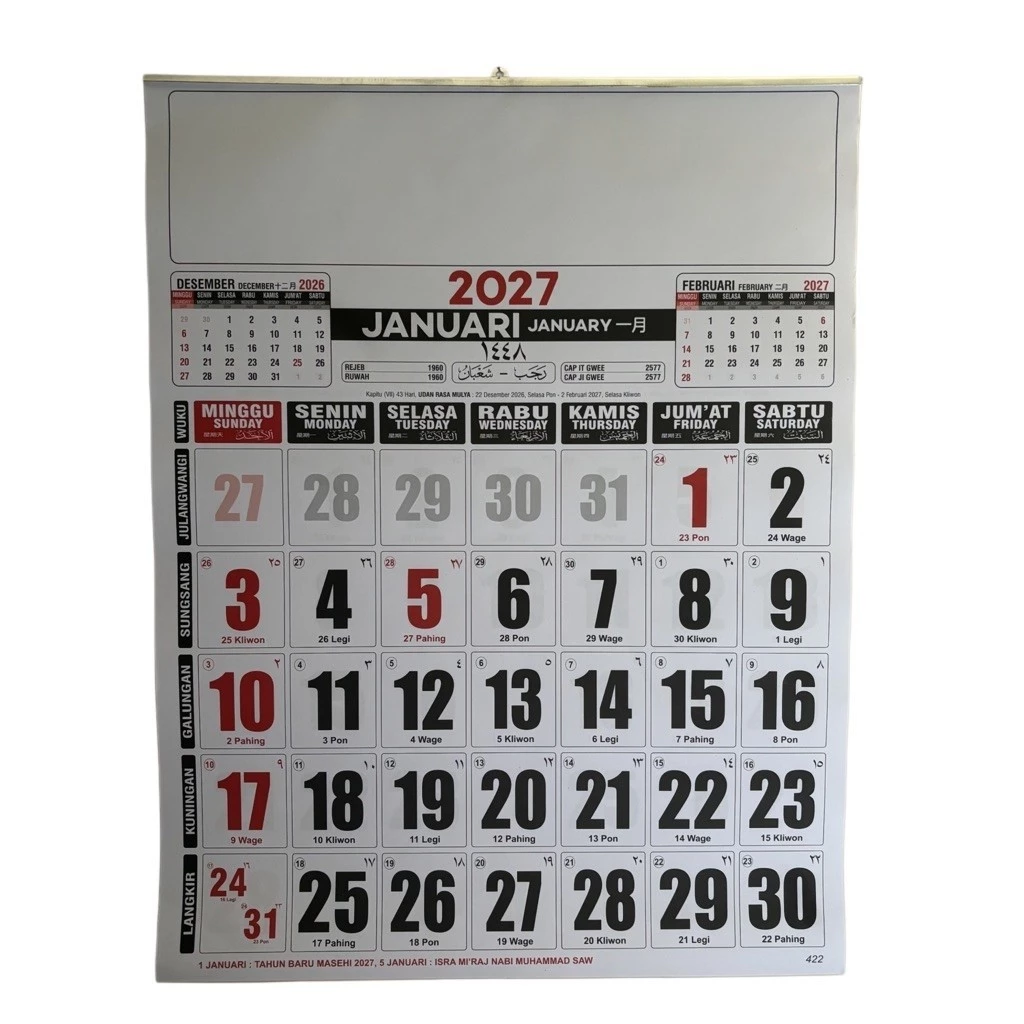 Kalender 2027 Jumbo 50x65cm