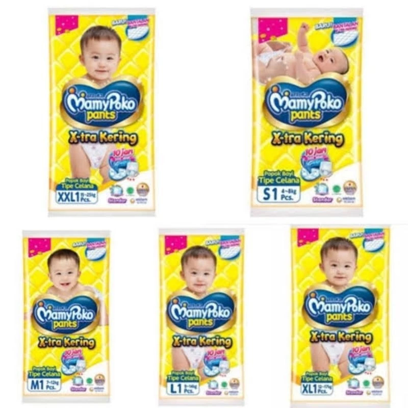 Mamypoko Popok Renceng Renteng Sachet mamy Poko Pants Xtra Kering Mamypoko Pants Popok Celana S1 M1 L1 XL1 XXL1