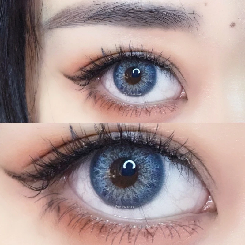 MYSTICEYES SOFTLENS DNA TAYLOR SERI BLUE GREY  LENSA KONTAK MINUS 0-8.00 14.0 MM