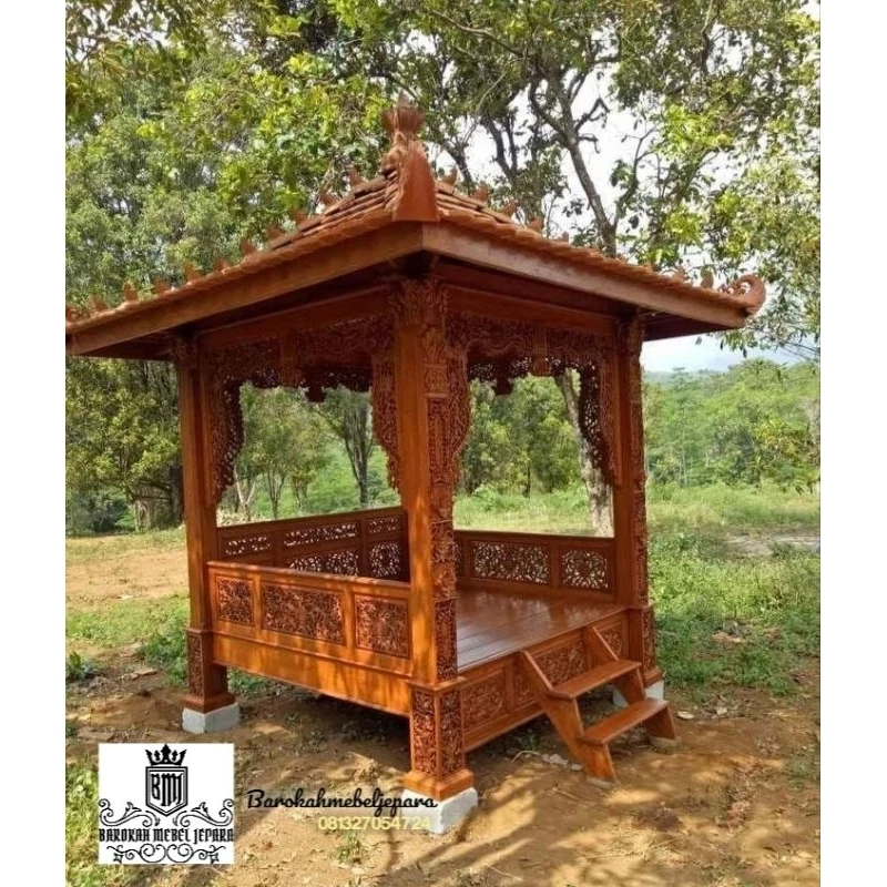 Gasebo Ukir Jati / Gasebo Taman / Gasebo Jepara / exterior furniture