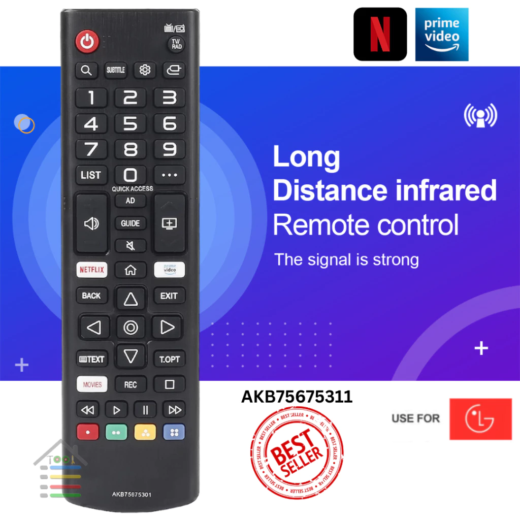 REMOTE TV LG LCD LED SMART TV HITAM TIPE AKB5311 NETFLIX