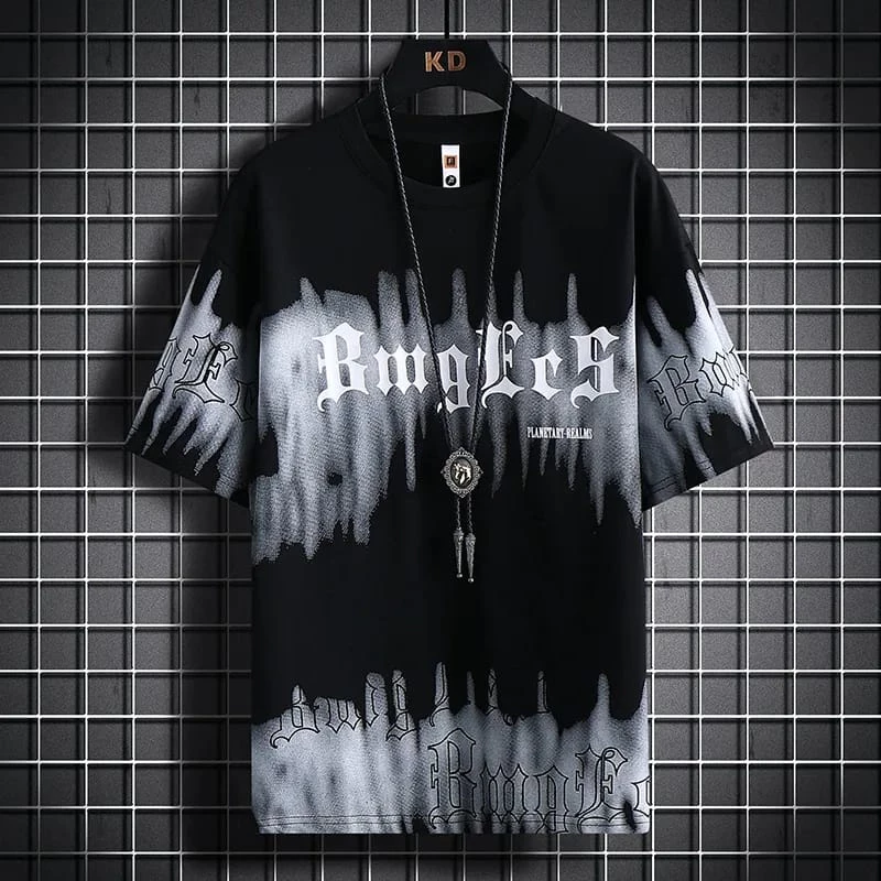 COD - Atasan Angeles Pria Wanita T-shirt Full Print Lengan Pendek Fashion Pakaian Pria
