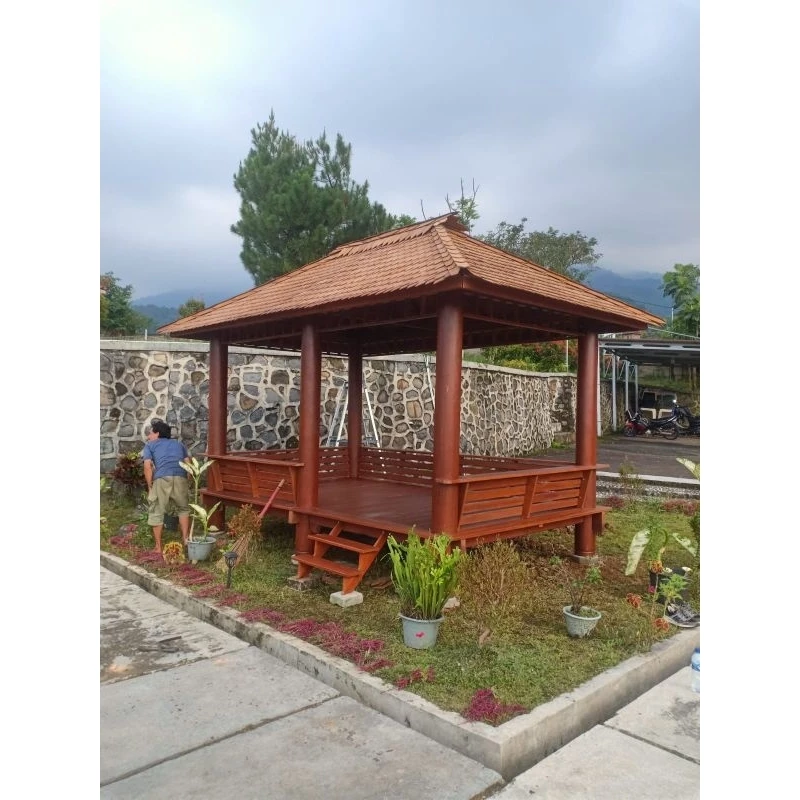 Gazebo / gasebo / gazebo kayu 17 jutaan / gazebo kelapa / Dp awal gazebo 3 x 4 meter / gasebo